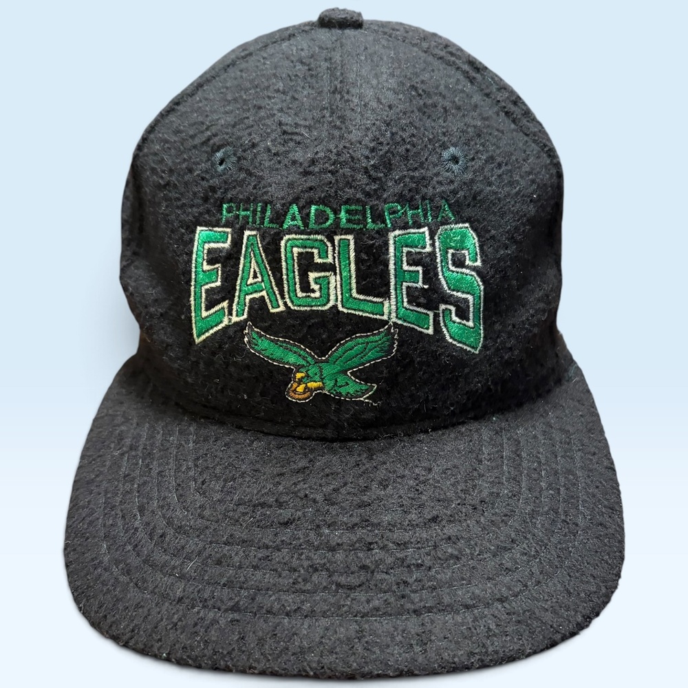Vintage Philadelphia Eagles Hat Cap Strap Back One Size NFL Football Fleece